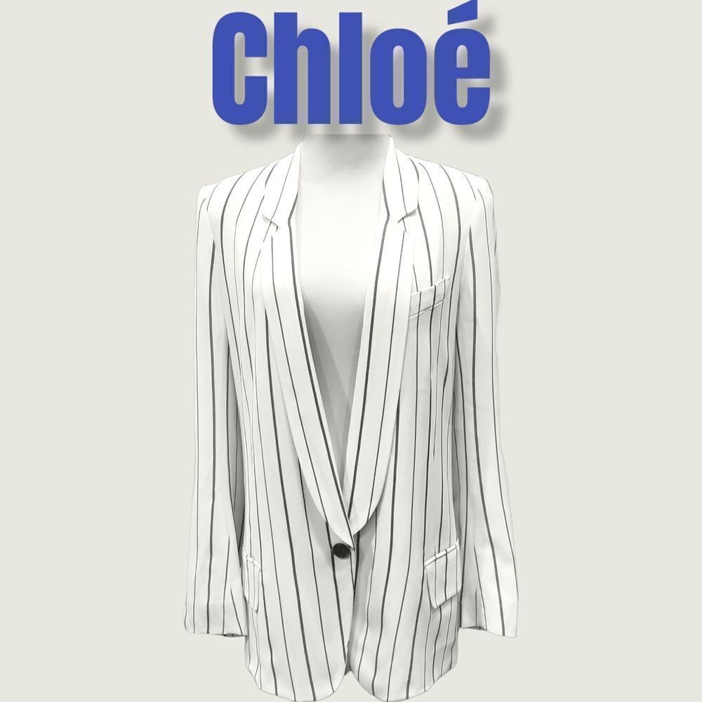 Chloe White Striped Blazer Sz 36  **Priced to sell; Price firm.
